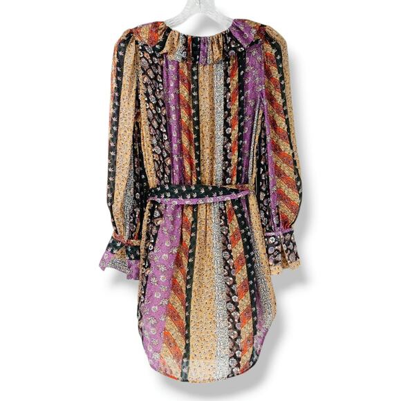 Equipment Ella Silk Blouson Mini Dress S Boho Patchwork Old Money Resortwear - Picture 5 of 14